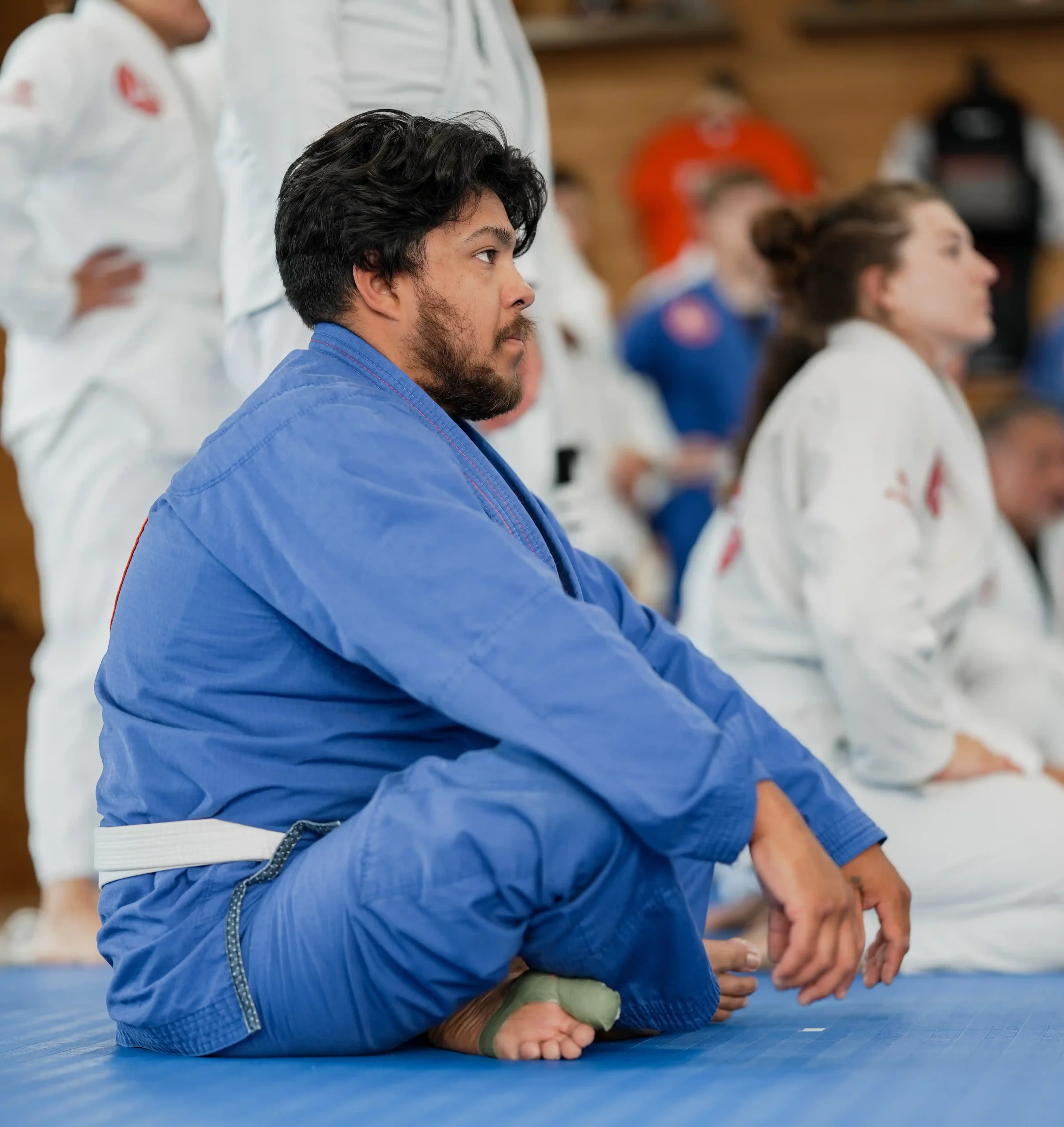 Expert BJJ Instruction in San Marcos Instructor teaching self-defense and grappling skills to adult BJJ students in California